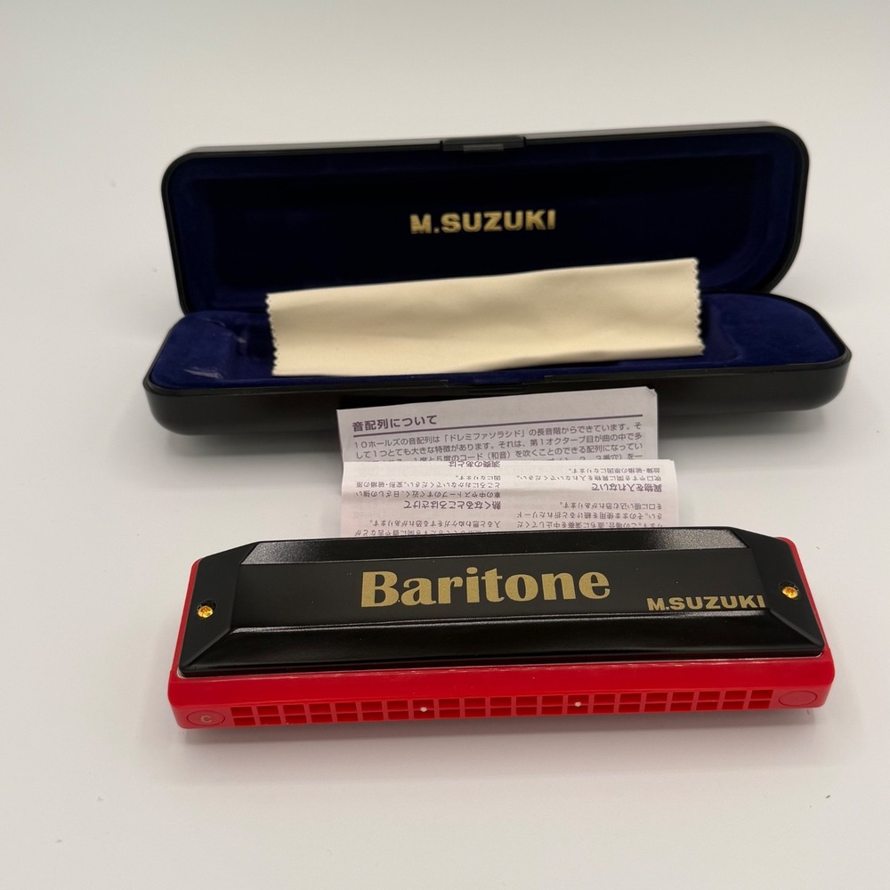Great Suzuki BR-21-C Baritone 21 Hole Bass Harmonica Key of C  w/ Case and Cloth
